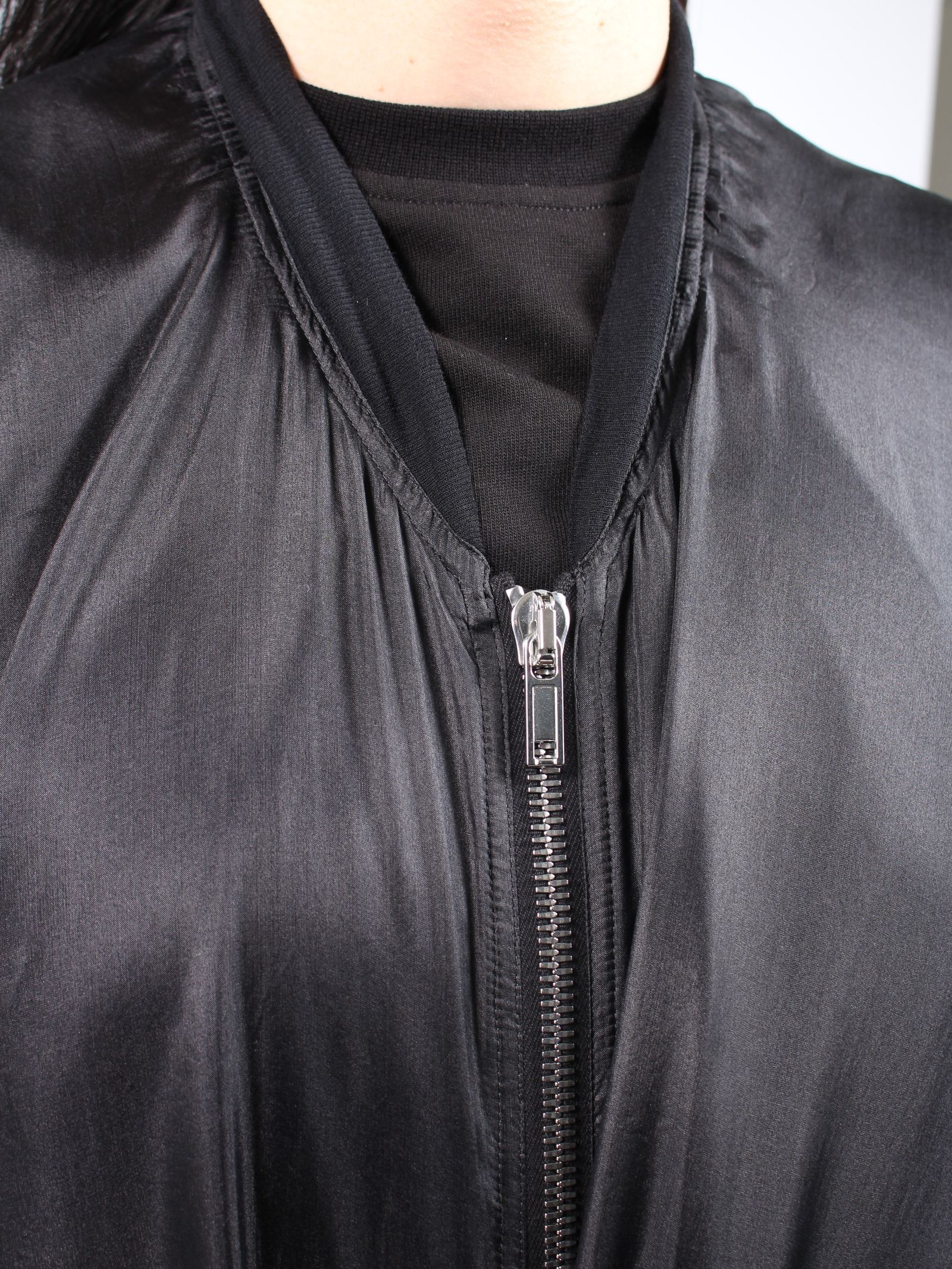 RICK OWENS - 【24SS】シルク ポンチョ フライトジャケット / SL PONCHO FLIGHT / ブラック | STORY