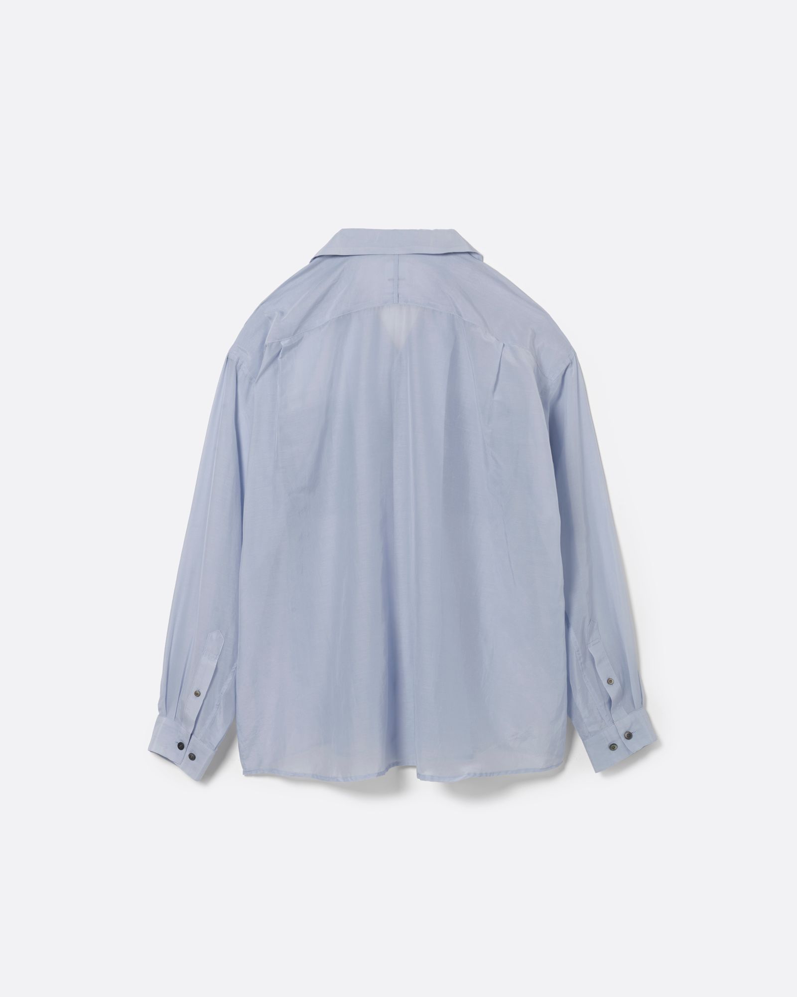 シルク コットン オープンカラー シャツ / SILK COTTON OPEN COLLAR SHIRTS .17 / SAX-BLUE (サックス ブルー)