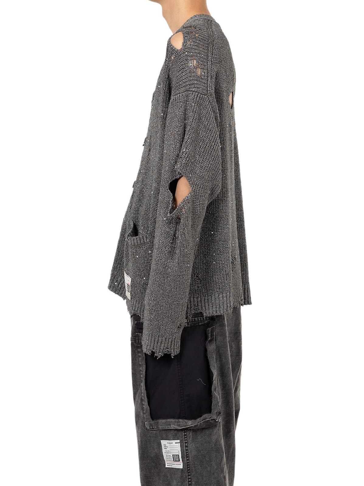 【25SS】スパンコール ニット カーディガン / SPANGLE KNIT CARDIGAN / グレー