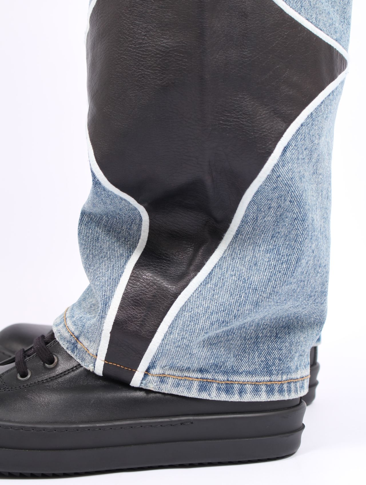 【25AW】TC レザー ウォッシング デニム パンツ / TC WASHING DENIM PANTS / ブルー