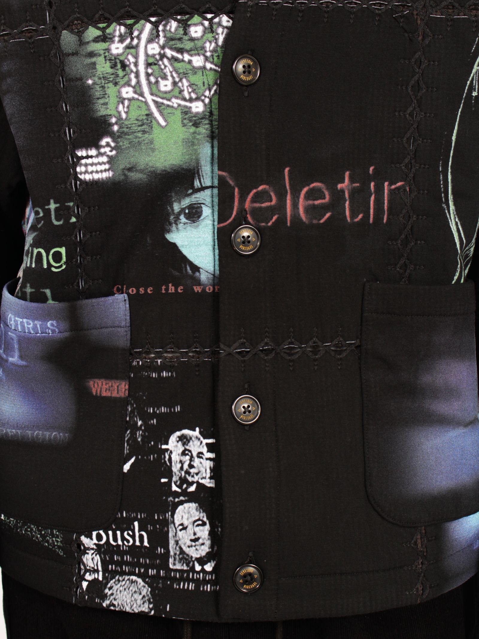 【26AW】フラグメント カーディガン バージョン シリアル エクスペリメンツ レイン / FRAGMENT CARDIGAN VER, SERIAL EXPERIMENTS LAIN / ブラック