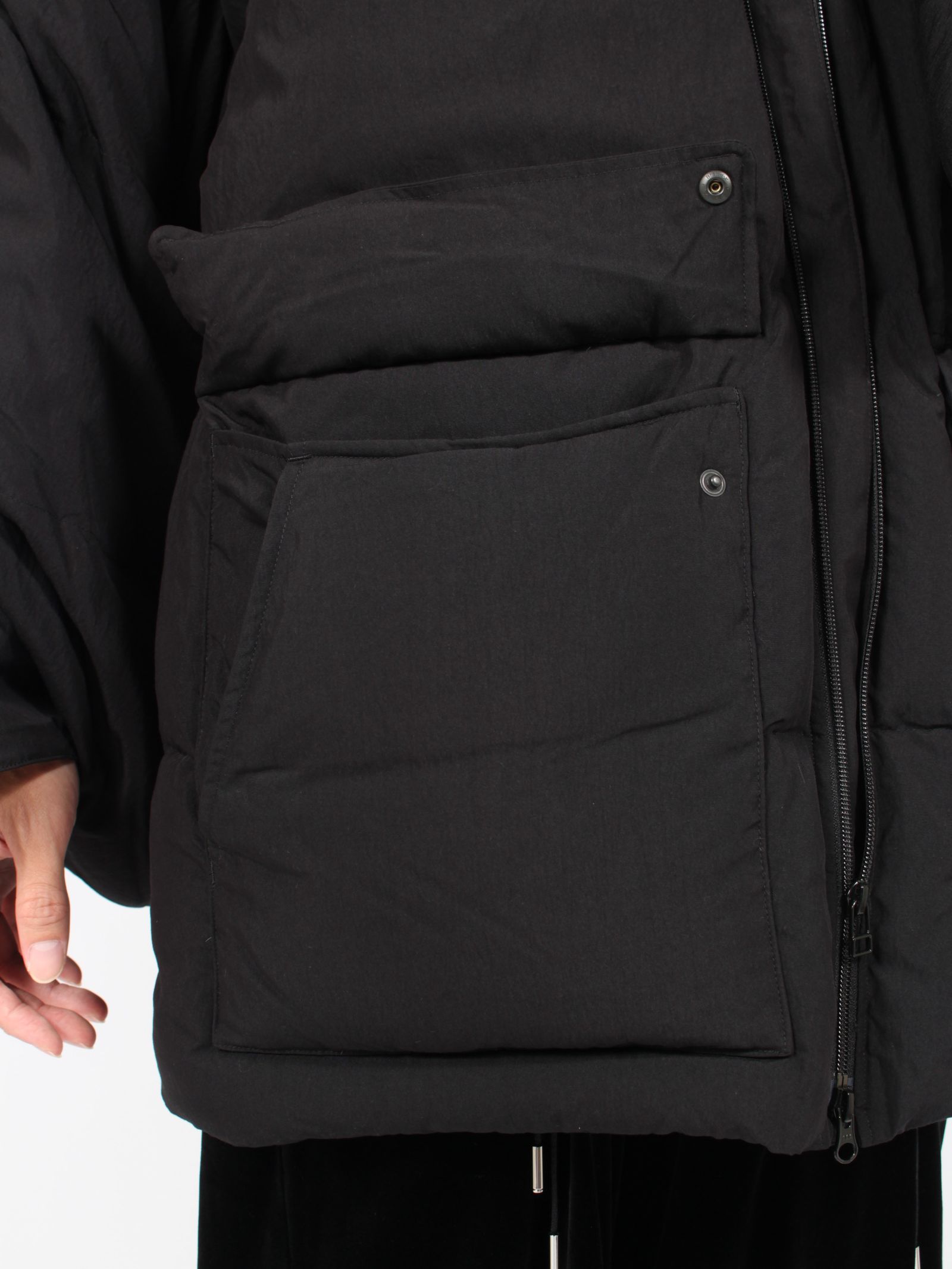 SOSHIOTSUKI Black Kimono Sleeve Down Jacket SOSHIOTSUKI