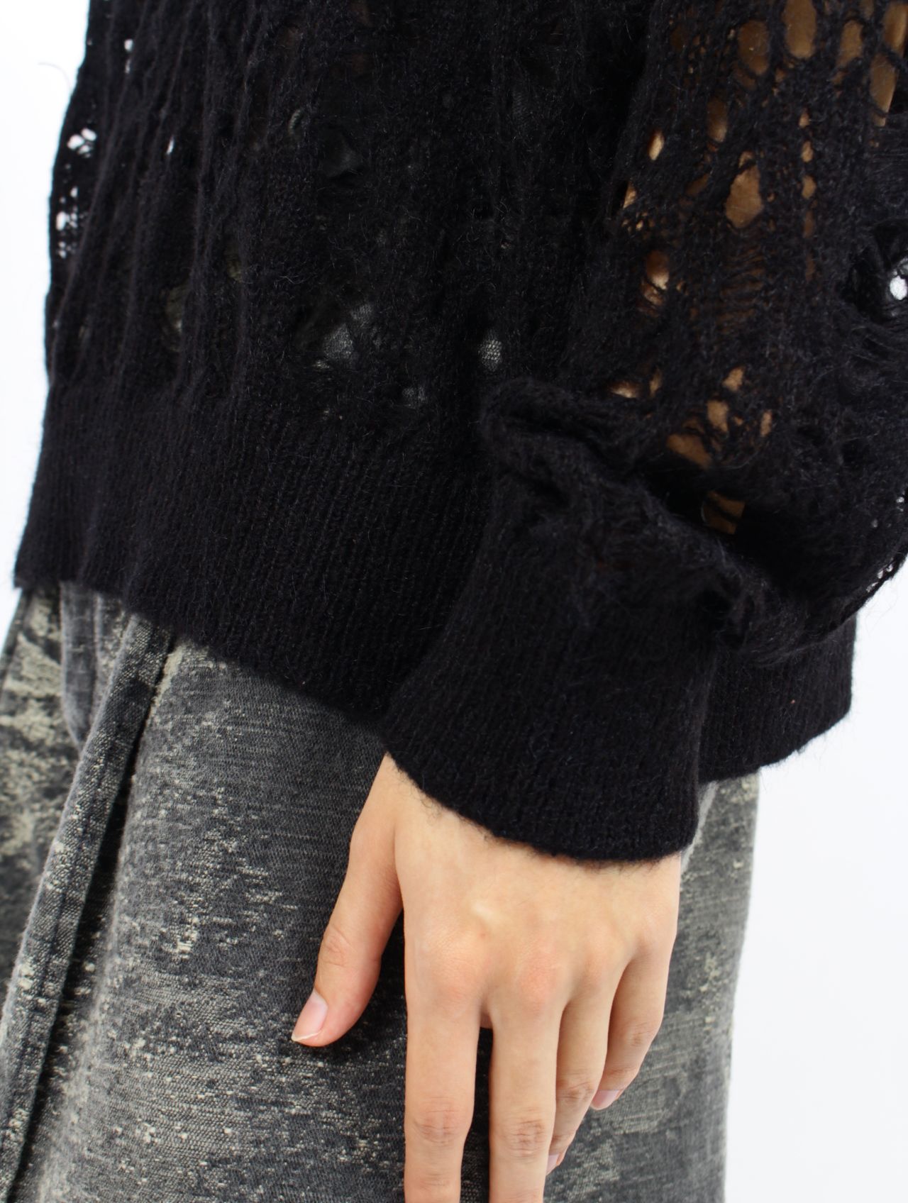 【25AW】モヘア ニット 長袖 プルオーバー / MOHAIR KNIT / ブラック