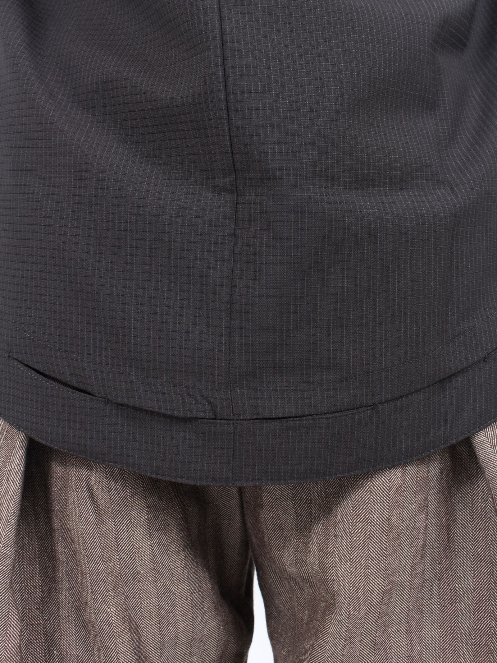 【24AW】ウール ハンドステッチ ヘム ボーダー リラックスフィット シャツ / HAND-STITCHED HEM BORDER RELAXED FIT SHIRT / ブラック