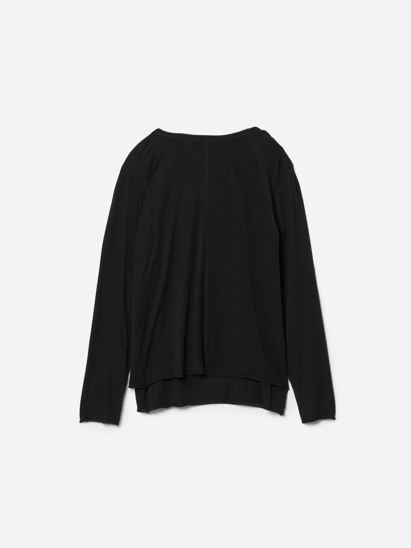 【26AW】レイヤード ヘンリーネック シャツ / LAYERED HENLEY-NECK SHIRT .16  / ブラック