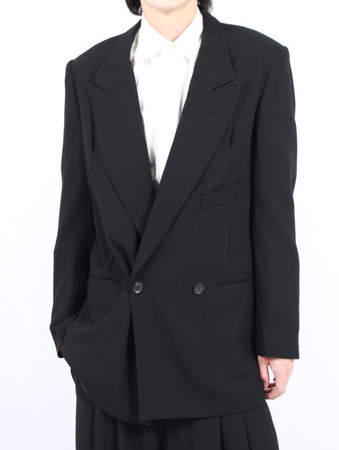 【25AW】インターライニング ポケット ウールサージ ジャケット / INTERLINING POCKET WOOL SERGE JACKET / ブラック
