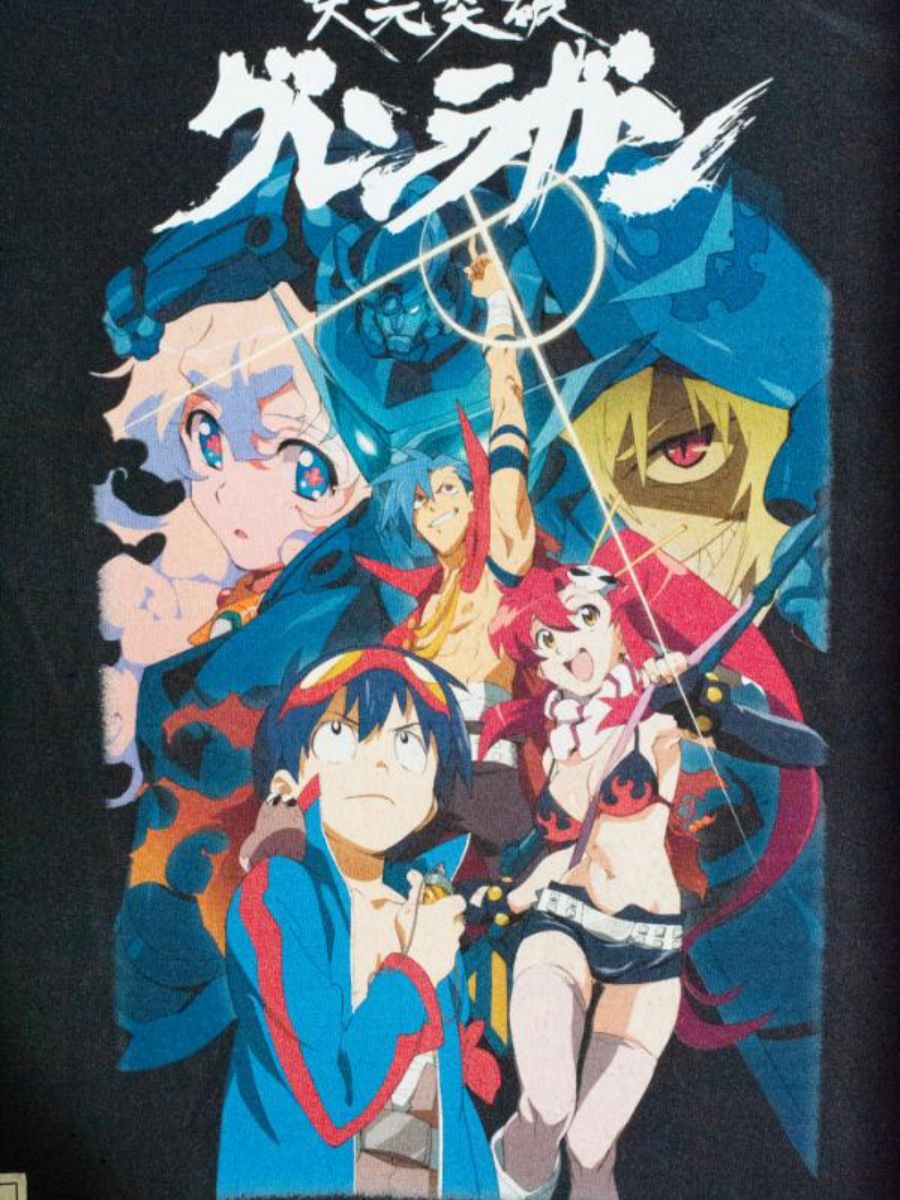 天元突破 グレンラガン キービジュアル ティー 半袖 Tシャツ / GURREN LAGANN KEY VISUAL TEE / ブラック