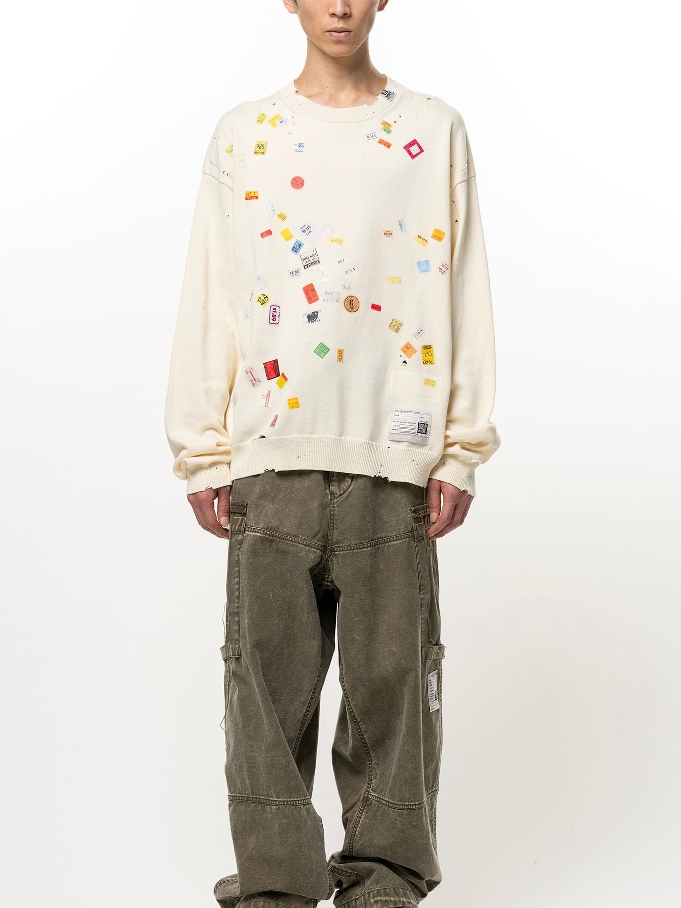【26AW】 プライス ステッカー ニット プルオーバー / PRICE STICKER KNIT PO / ホワイト