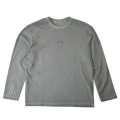 【再入荷】染め加工 ロゴ 長袖カットソー - LIGHT GREY