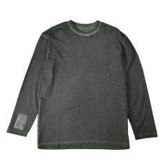 染め加工 ロゴ 長袖カットソー - DARK GREY