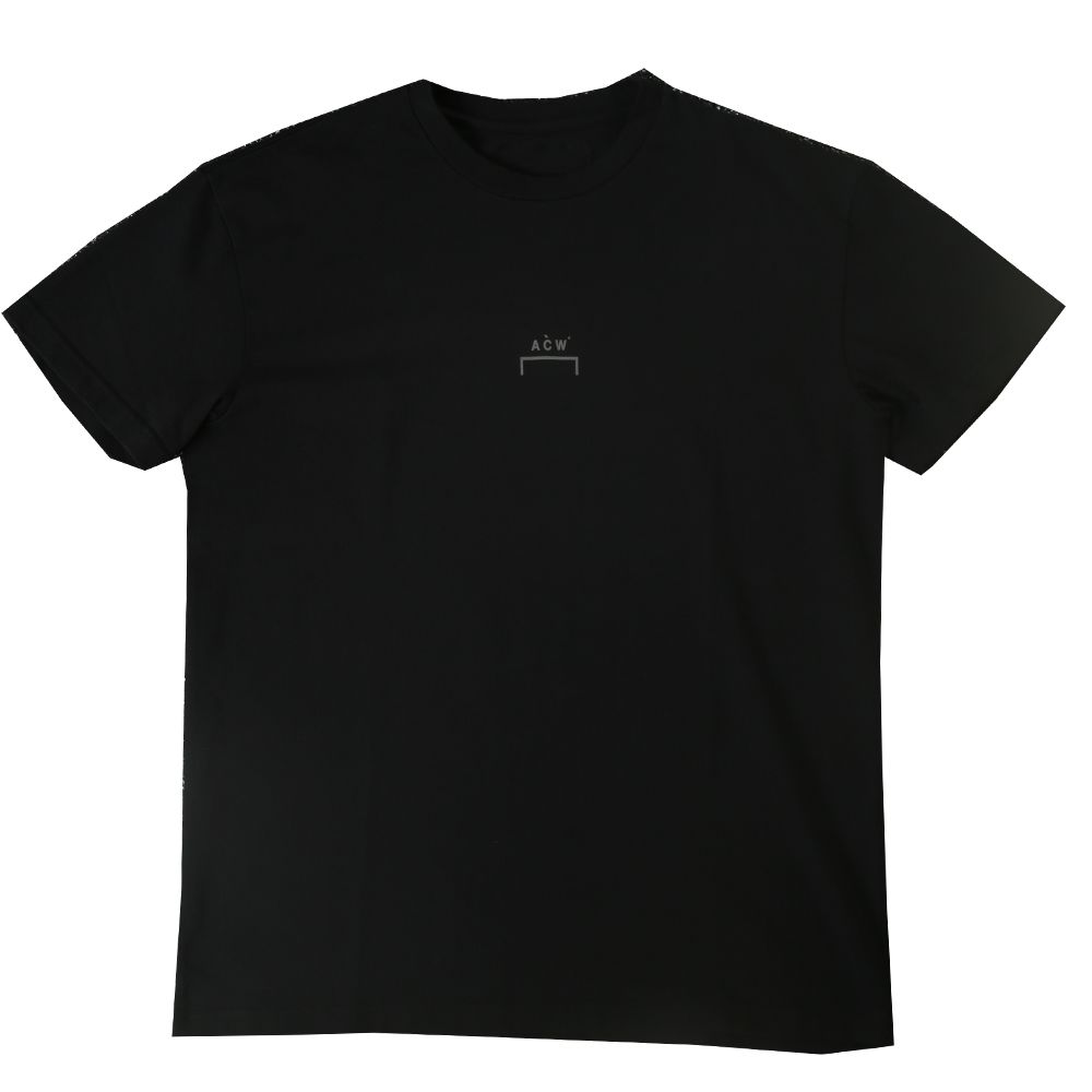 染め加工 ロゴ 半袖カットソー - BLACK