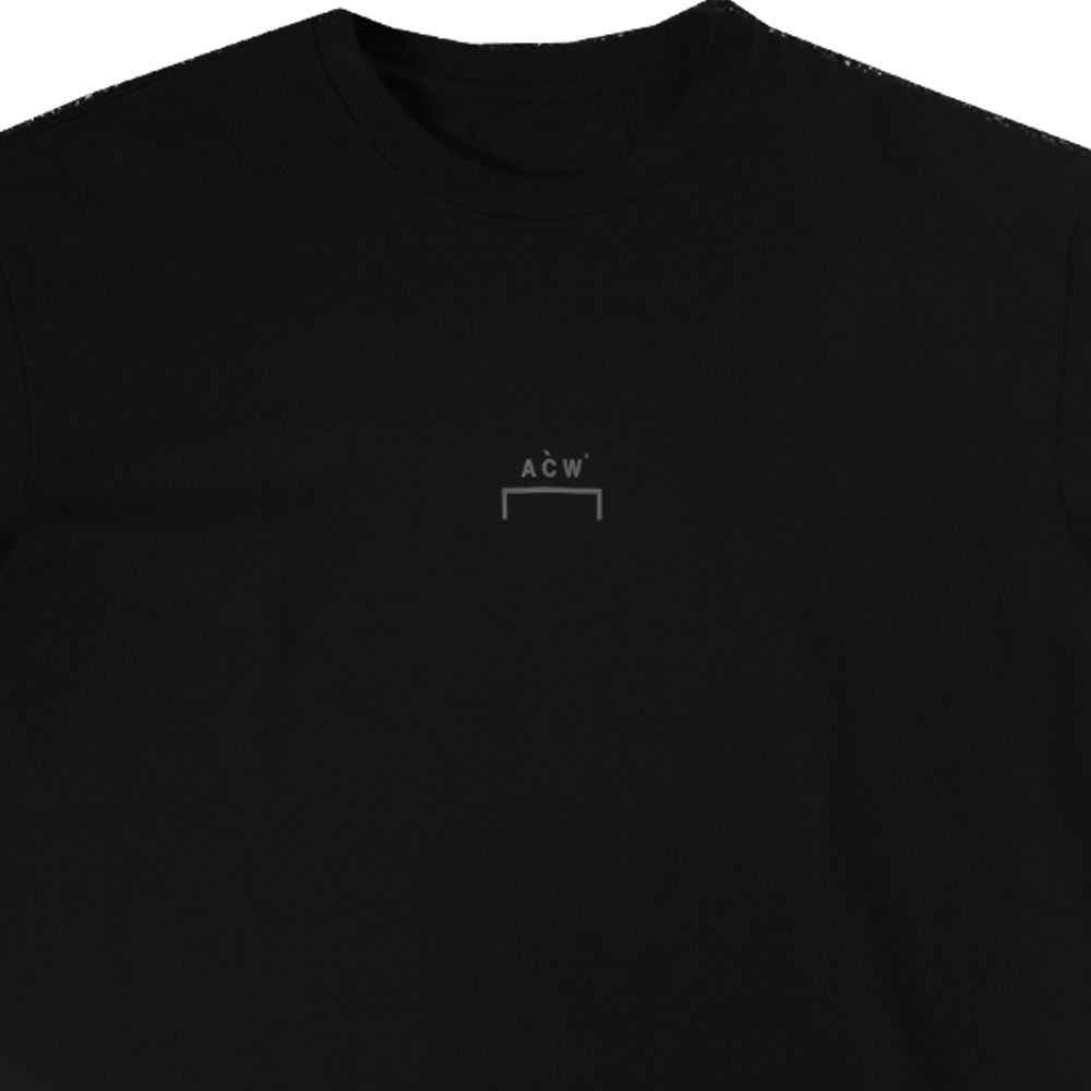 染め加工 ロゴ 半袖カットソー - BLACK