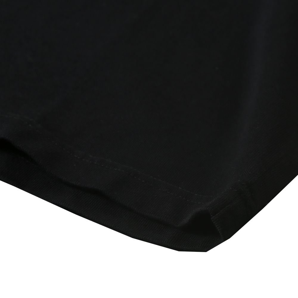 染め加工 ロゴ 半袖カットソー - BLACK
