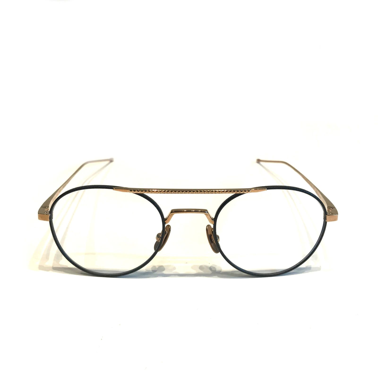 《残り一点》レッドフォード REDFORD クリアサングラス レザー切替 - BLACK×GOLD