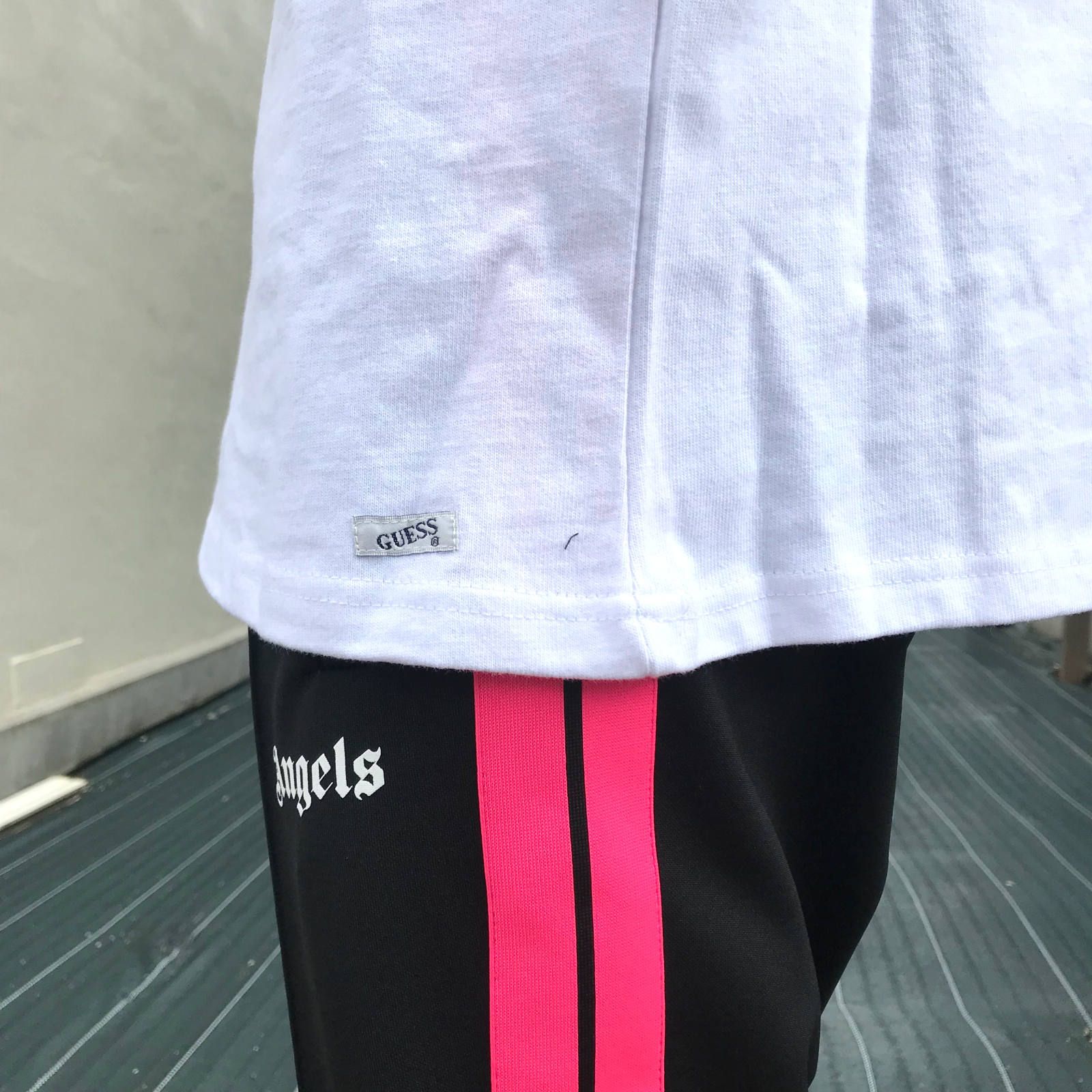 ビッグトライアングル クエスチョンマーク カットソー - WHITE