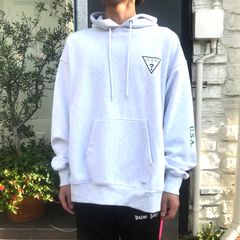 ミニトライアングルロゴ 袖プリント パーカー - GREY