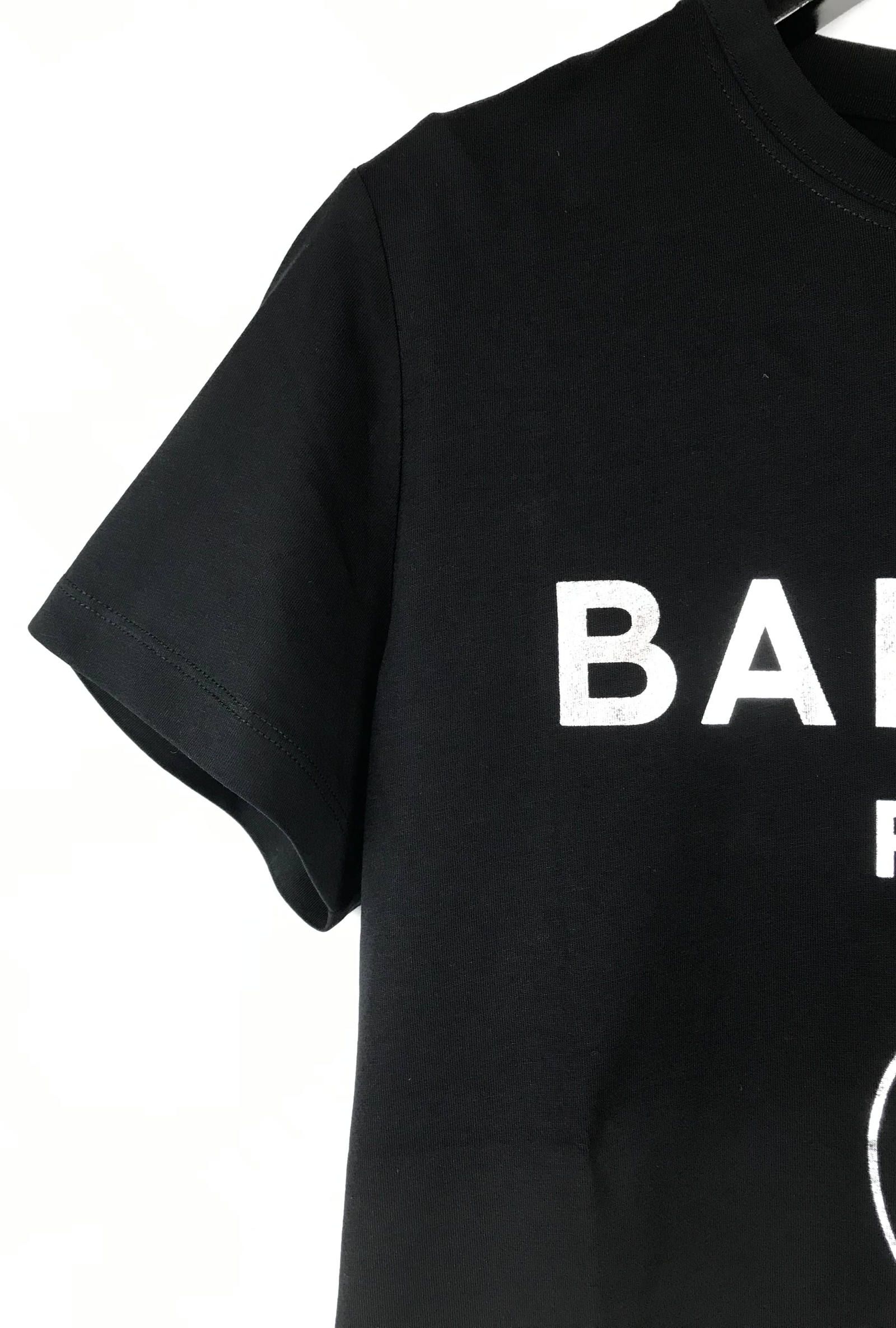 【SENSE9月号掲載】Bロゴ シルバー ショートスリーブカットソー - BLACK