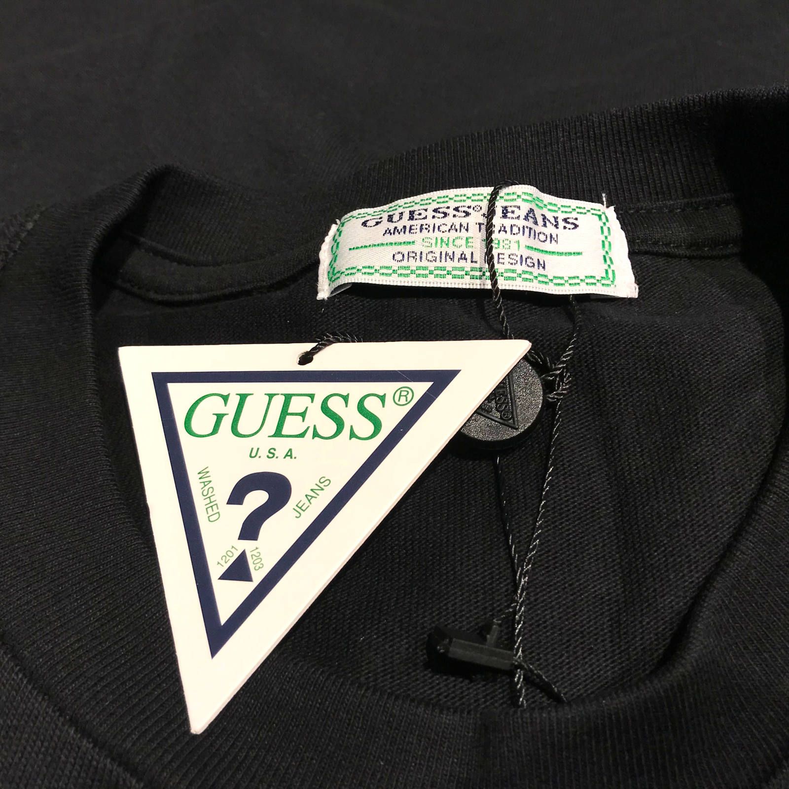 トライアングル クエスチョンロゴ カットソー - BLACK