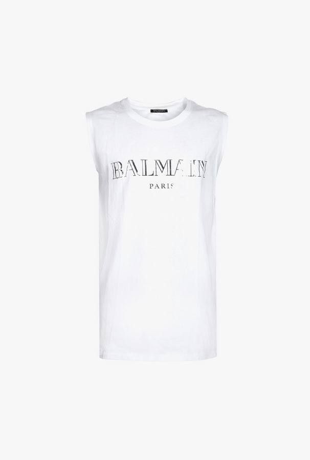 BALMAIN - 定番メタルロゴ ノースリーブカットソー - WHITE | STORY