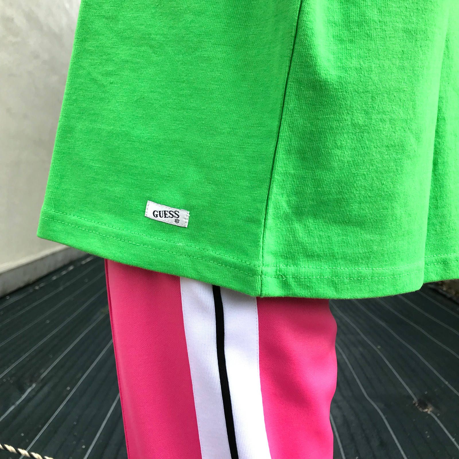 トライアングル クエスチョンロゴ カットソー - GREEN