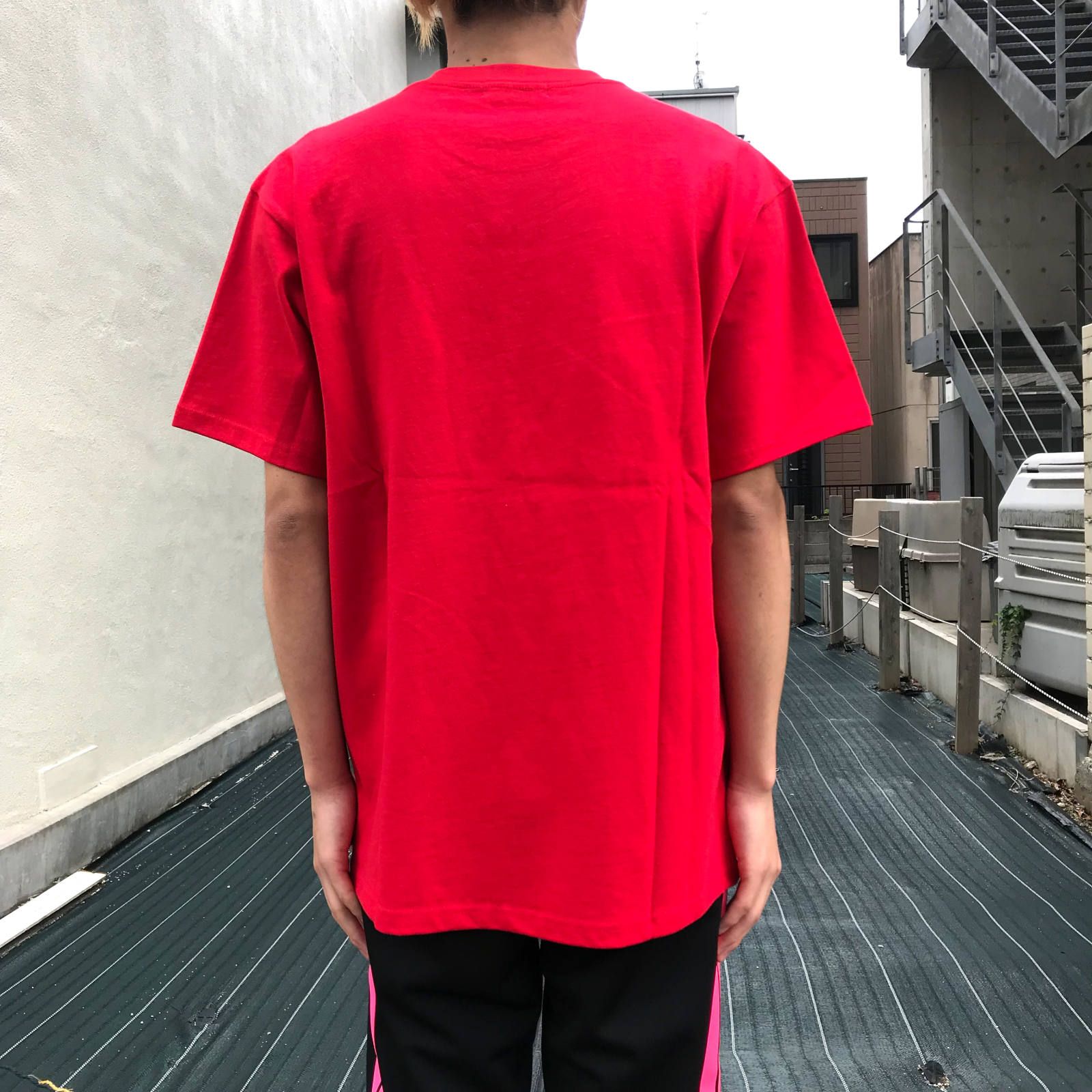 ビッグトライアングル クエスチョンマーク カットソー - RED