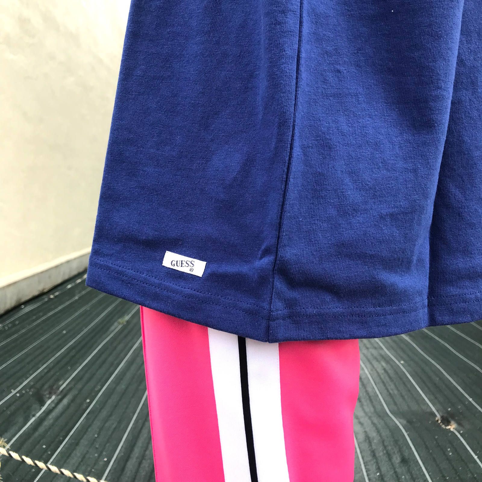 トライアングル クエスチョンロゴ カットソー - BLUE