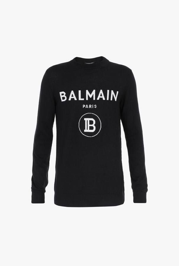 【19AW】Bロゴ クルーネック リブニット - BLACK