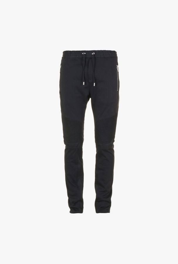 【残り一点】ドローストリング バイカーコットンチノパンツ - BLACK