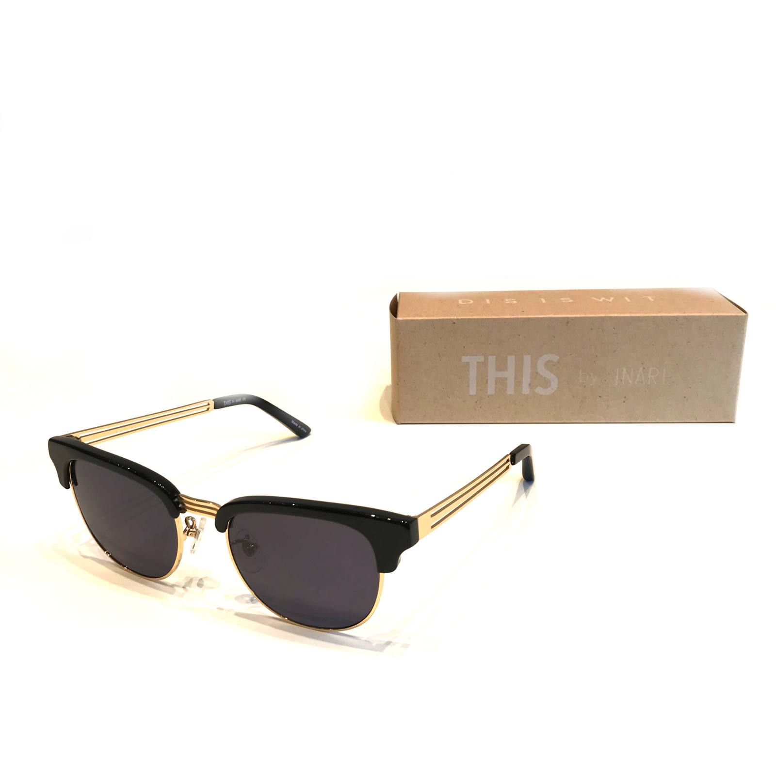 《残り一点》ハーフリム ラインサングラス THIS BY INARI TIMELESS - BLACK×GOLD