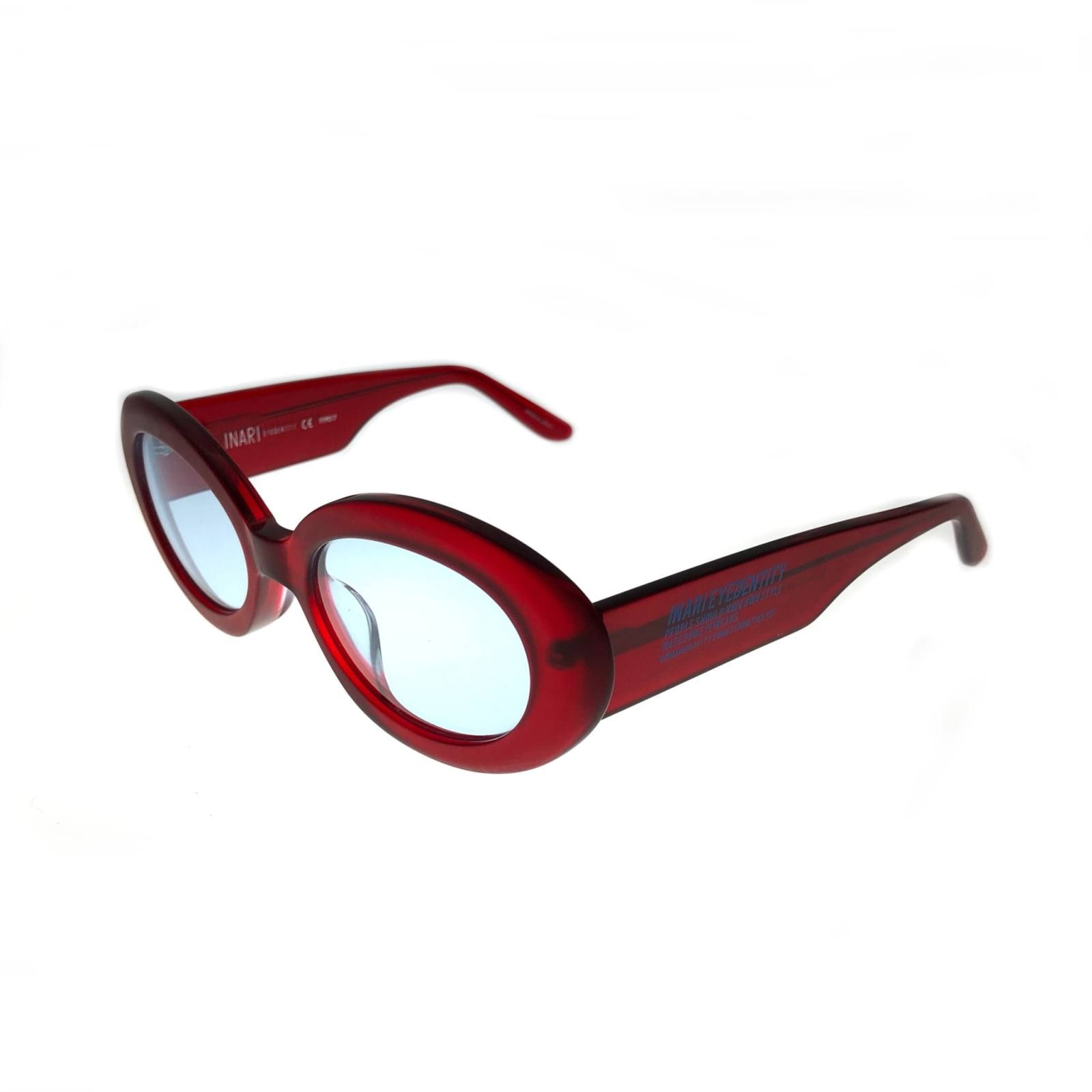 スモークレンズ オーバルサングラス TYPE17 - MATT CLEAR RED