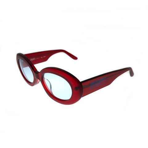 スモークレンズ オーバルサングラス TYPE17 - MATT CLEAR RED