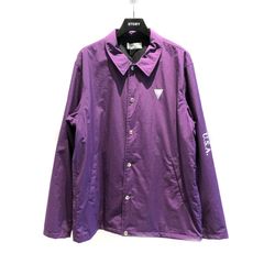 ミニロゴ 袖プリント ナイロンコーチジャケット - PURPLE