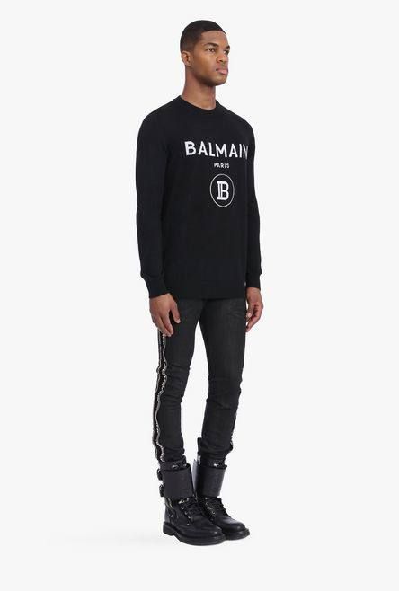 【19AW】Bロゴ クルーネック リブニット - BLACK