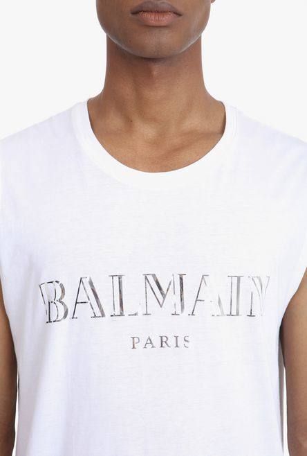 BALMAIN - 定番メタルロゴ ノースリーブカットソー - WHITE | STORY