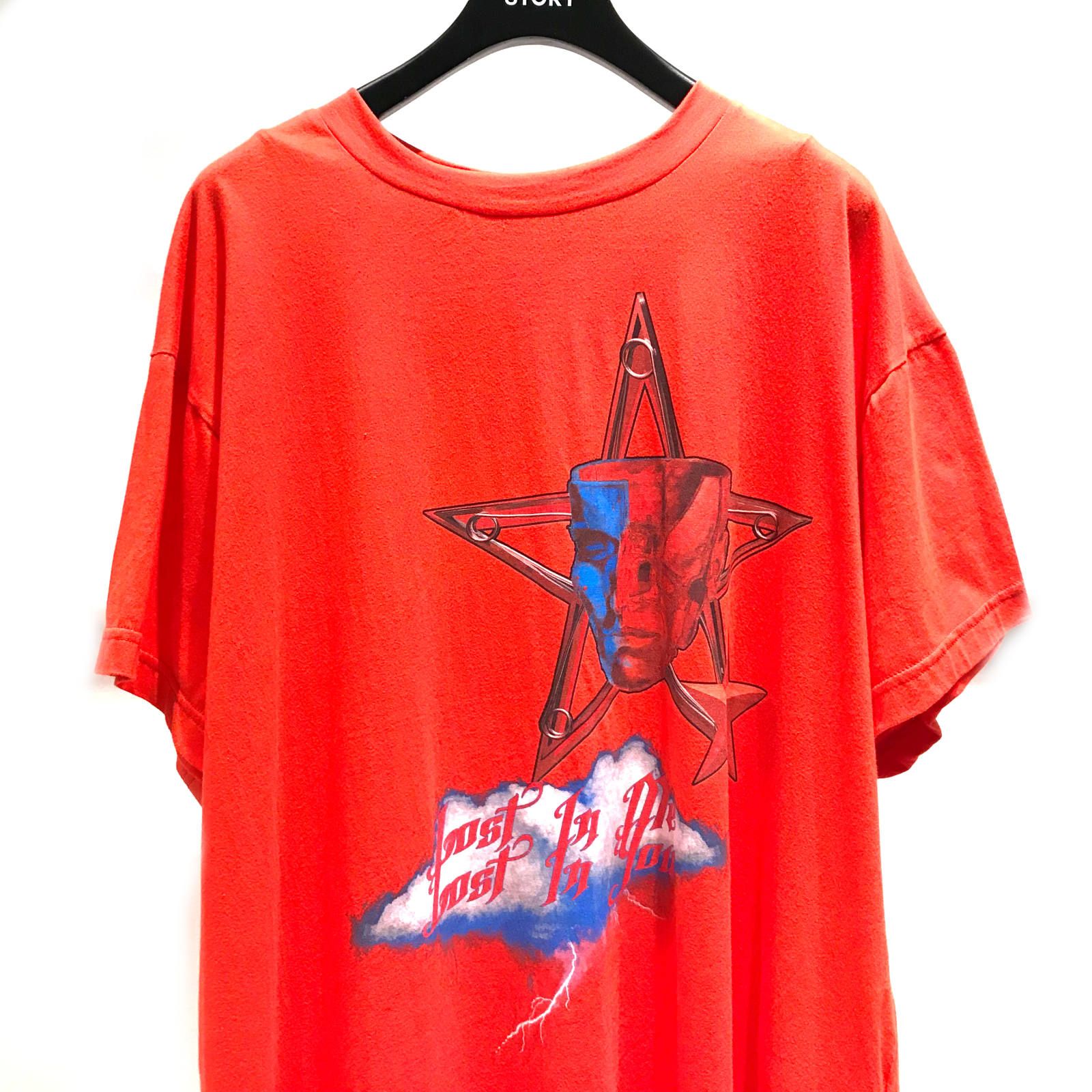 《残り一点》ワイド オーバーサイズ ロゴカットソー - RED