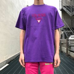 胸ロゴ刺繍 クルーネックカットソー - PURPLE