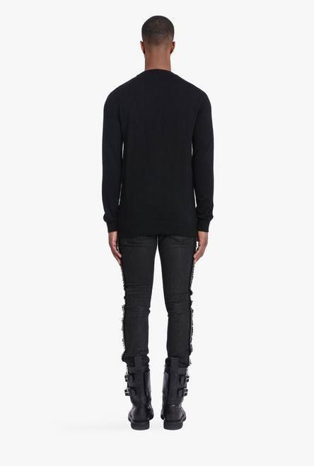 【19AW】Bロゴ クルーネック リブニット - BLACK