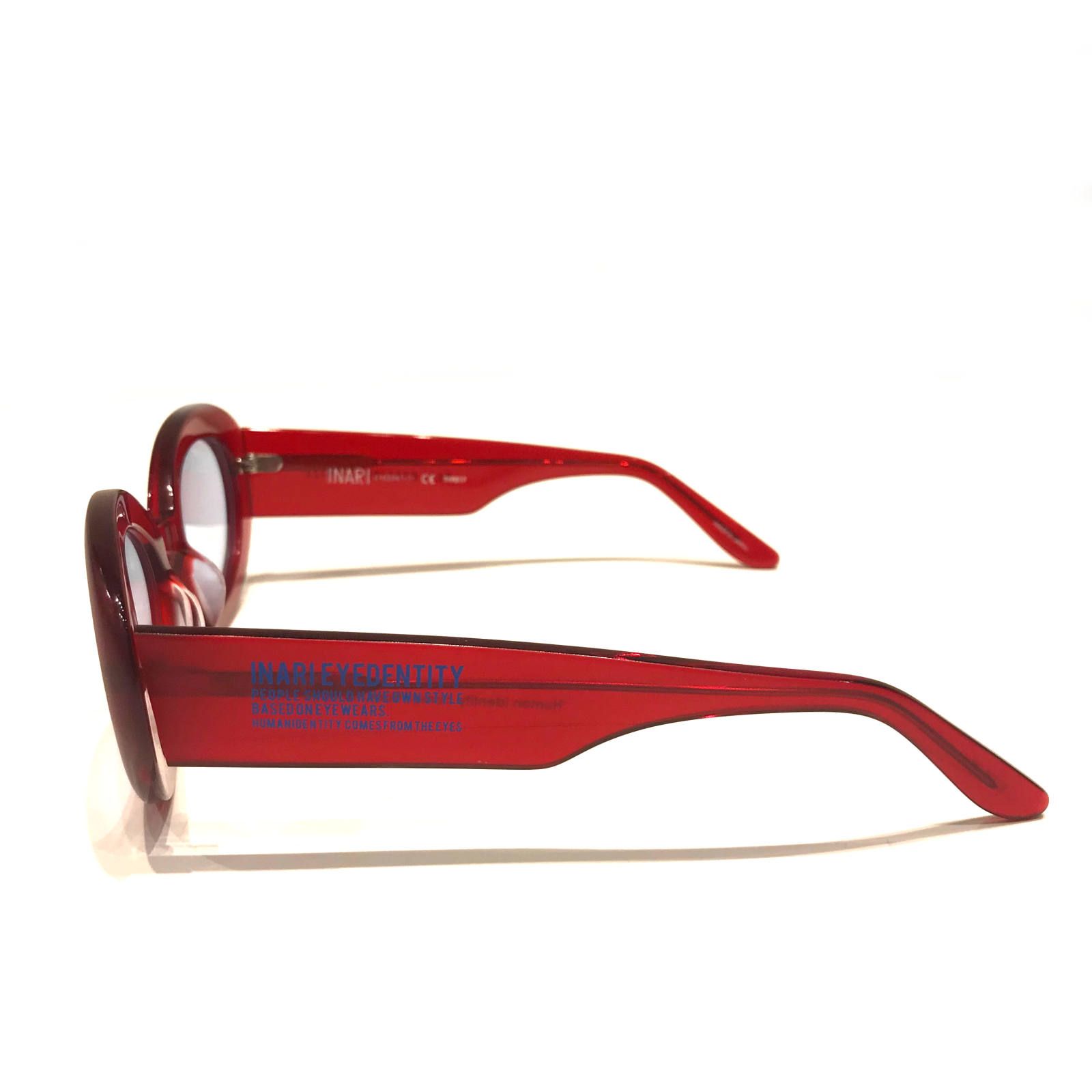 スモークレンズ オーバルサングラス TYPE17 - MATT CLEAR RED
