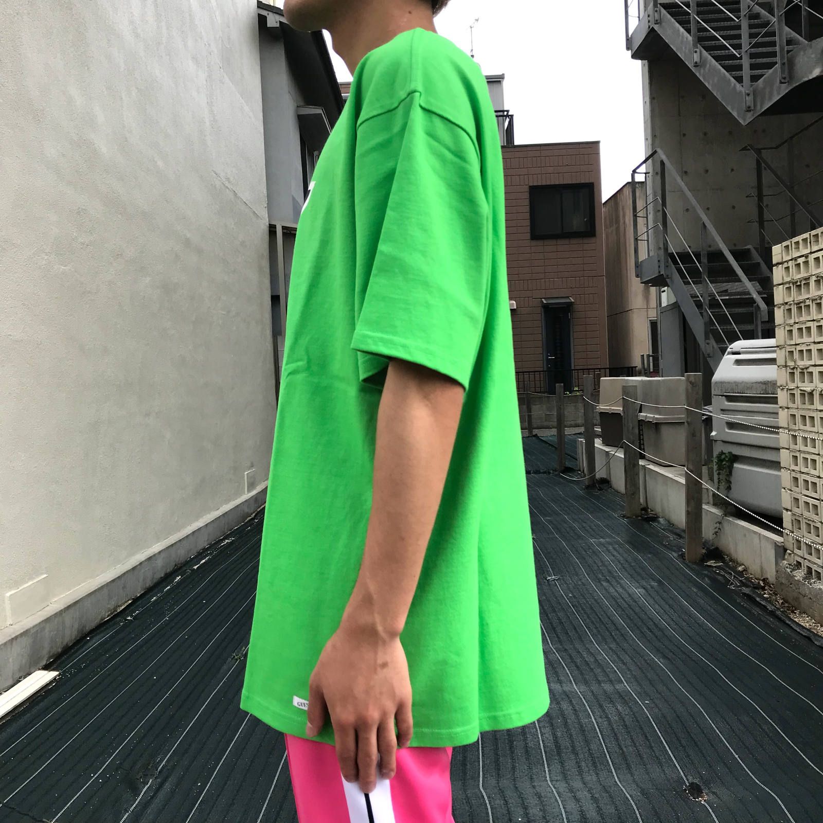 トライアングル クエスチョンロゴ カットソー - GREEN