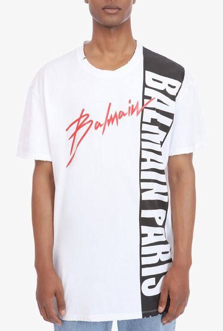 BALMAIN - シグネチャーロゴ ラインショートスリーブカットソー - WHITE | STORY