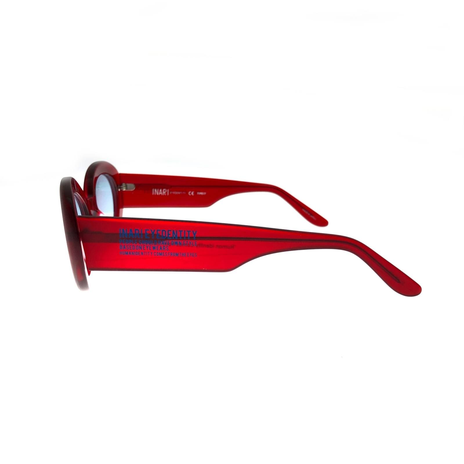 スモークレンズ オーバルサングラス TYPE17 - MATT CLEAR RED