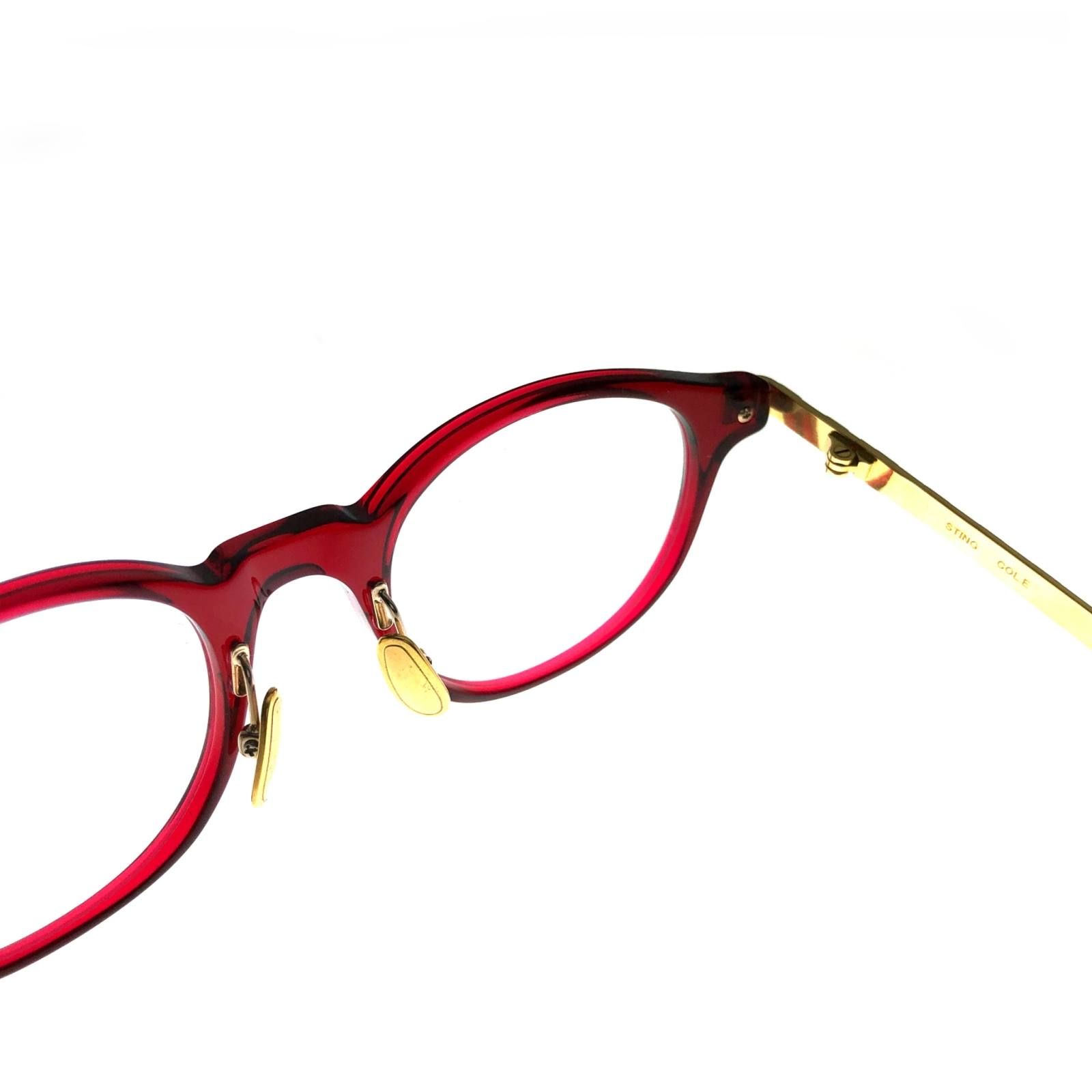 《残り一点》スタッズテンプル ボストンサングラス - RED×GOLD