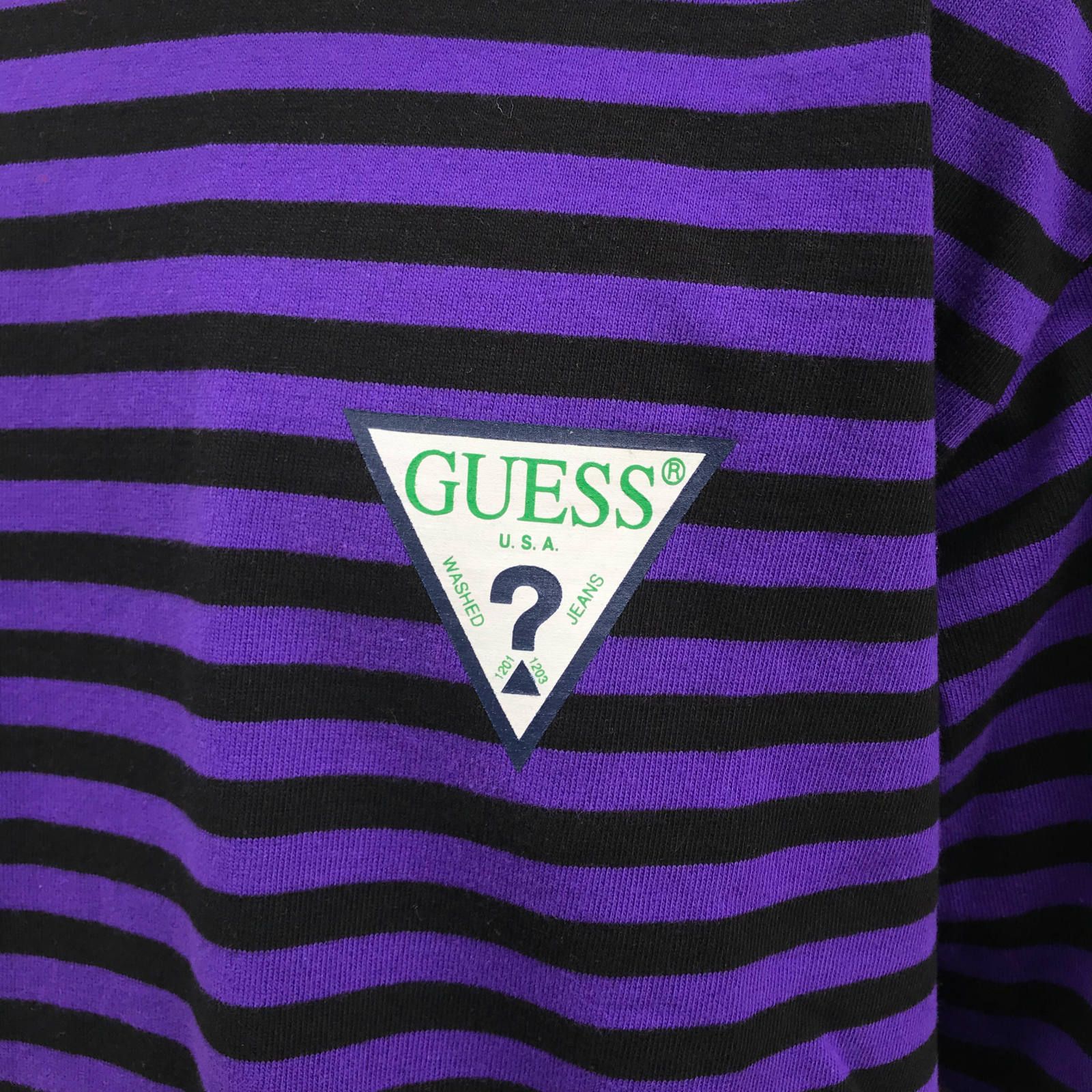 ミニロゴ ボーダー クルーネックカットソー - PURPLE
