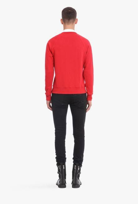 《残り一点》ロゴラバープリント クルーネックスウェットシャツ - RED