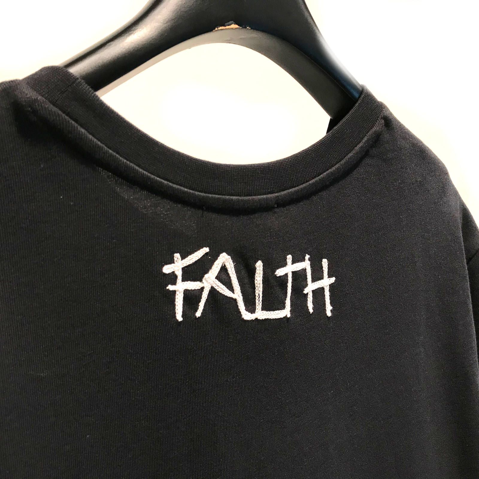 《残り一点》GANGSTA シルエット 刺繍 カットソー - BLACK