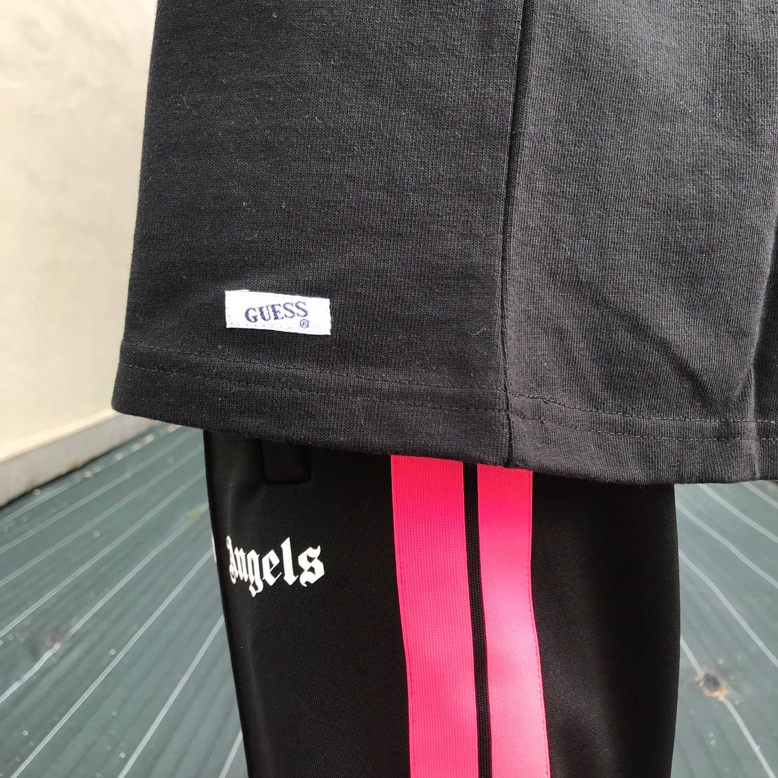 ビッグトライアングル クエスチョンマーク カットソー - BLACK