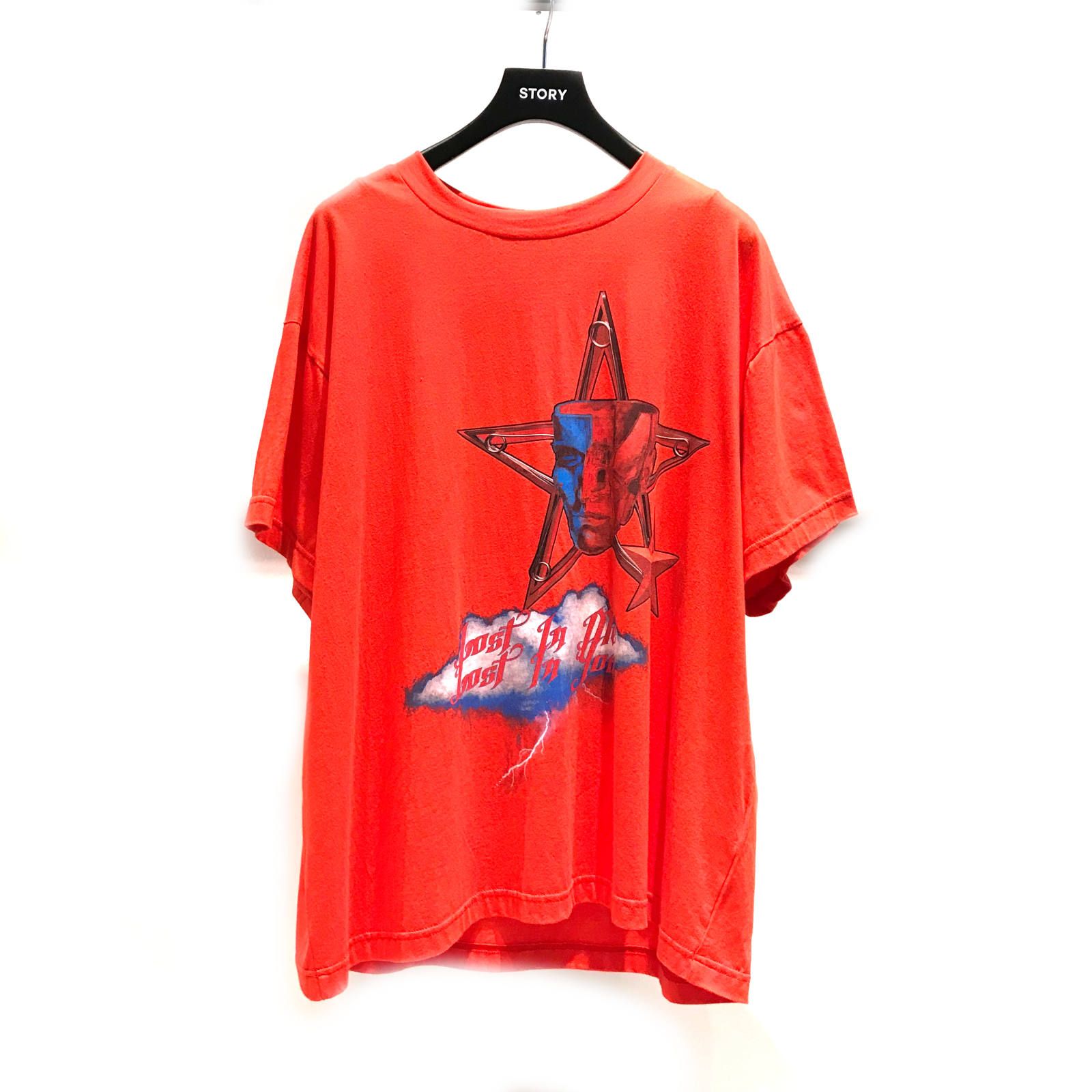 《残り一点》ワイド オーバーサイズ ロゴカットソー - RED