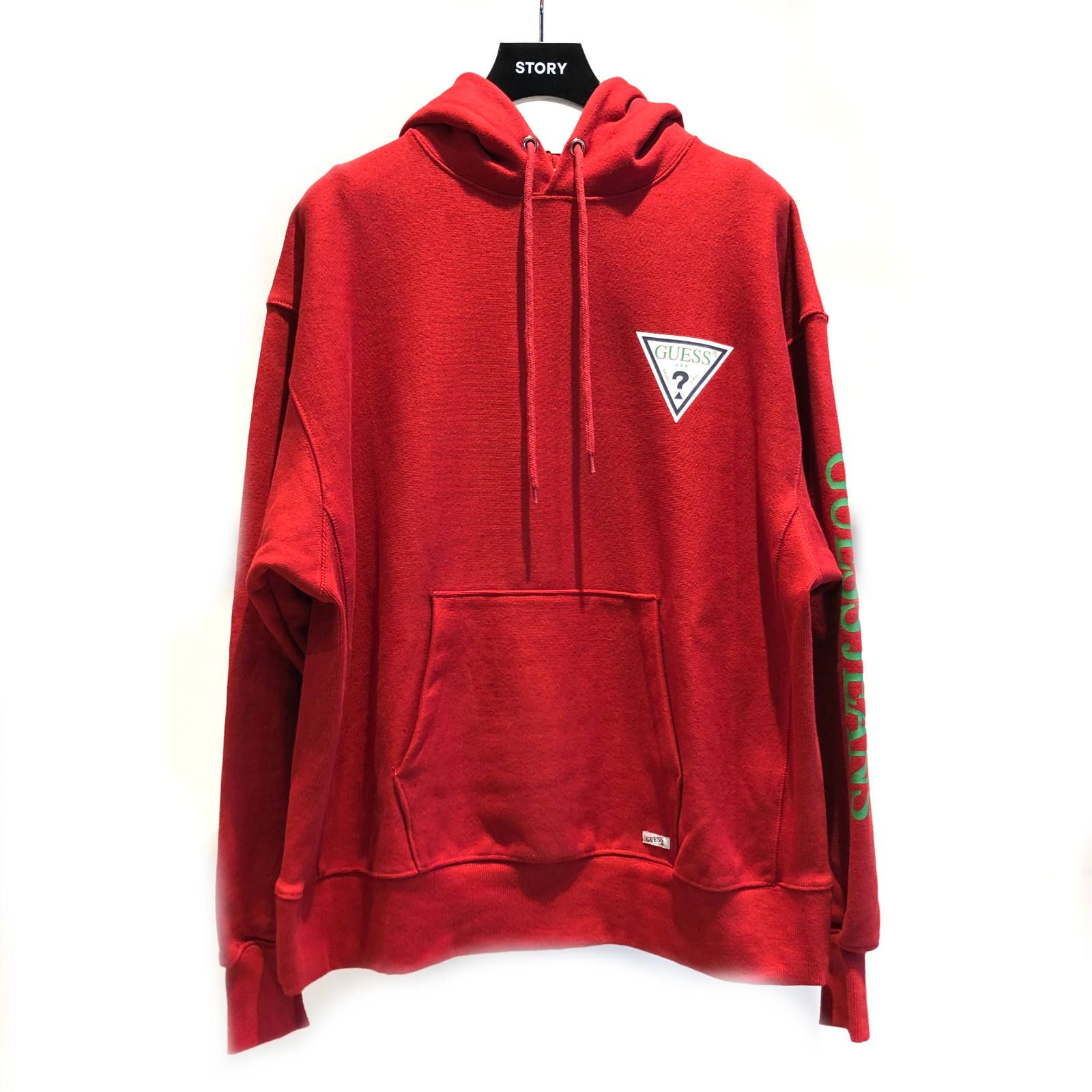 ミニトライアングルロゴ 袖プリント パーカー - RED