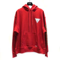 ミニトライアングルロゴ 袖プリント パーカー - RED