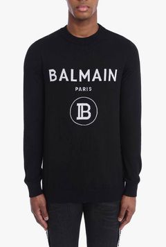【19AW】Bロゴ クルーネック リブニット - BLACK